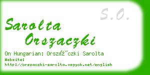 sarolta orszaczki business card